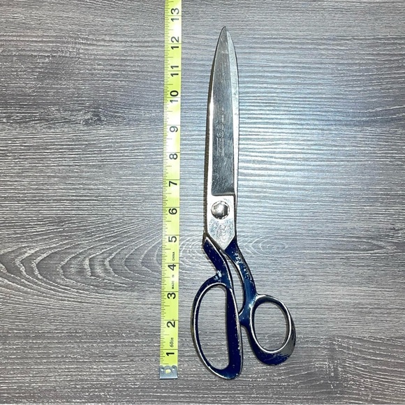 VINTAGE 12” WISS INLAID Shears Scissors Steel Forged Made In USA - Picture 7 of 7